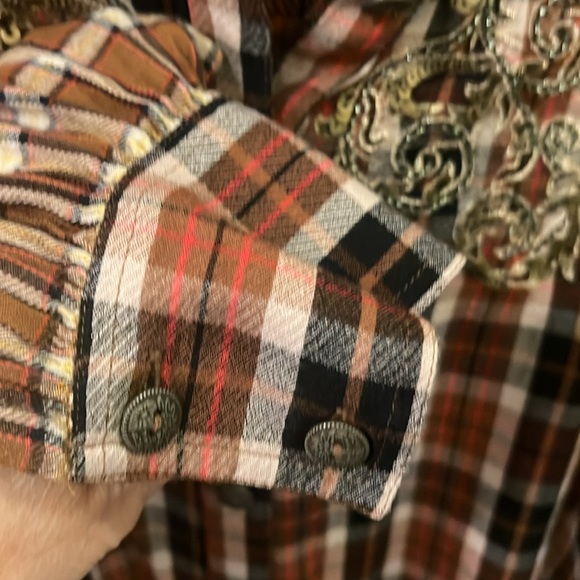 Free People Snow Top Mountain plaid blouse - Picture 6 of 7